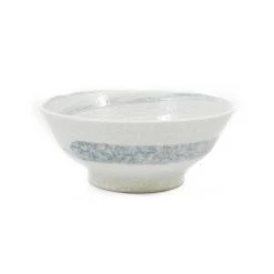Kiji Stoneware & Ceramics Kiji Stoneware & Ceramica White & Grey Swoosh Ramen Bowl Posate